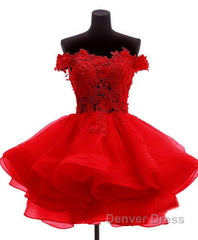 Mini Tulle Lace Short Prom Dresses, Homecoming Dresses