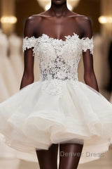 Mini Tulle Lace Short Prom Dresses, Homecoming Dresses