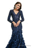 Prom Dress, Long V Neck Prom Gown Full Sleeve Prom Dress, Floor Length Dresses