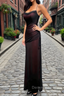 Black and Red Straps Long Simple Prom Dress, Black and Red Prom Dresses