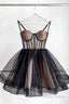 Cute Tulle Spaghetti Straps Short Homecoming Dress, A Line Mini Prom Dresses