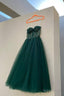 Green Tulle Short Prom Dress, Lovely Spaghetti Straps Prom Dresses
