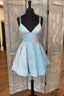 Cute V Neck Short Prom Dress, A Line Homecoming Dresses
