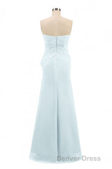 Pink Strapless Ruffled Mermaid Long Bridesmaid Dresses