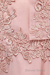 Dusty Pink Two-Piece V-Neck Appliques Mother of the Bride Dresses