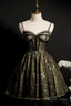 Princess A Line Beaded Spaghetti Straps Short Prom Dresses