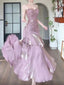 Pink Satin Straps Long Prom Dress, Pink Satin Chic Prom Dress