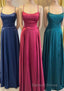 Simple Scoop Neck Lace Up Back A Line Prom Dresses