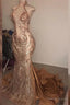 2026 Mermaid Dusty Rose Halter Long Backless Lace Prom Dresses