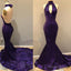2026 Purple Sequence Mermaid Backless Long Prom Dresses