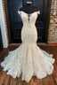 White Lace Off The Shoulder Mermaid Long Wedding Dresses