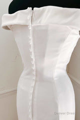 Elegant White Off-the-Shoulder Mermaid Long Wedding Dress