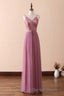 Dusty Purple Sequin Spaghetti Straps A Line Long Bridesmaid Dresses