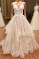 A Line Brush Train Sweetheart Sleeveless Ruffles Appliques Wedding Dresses