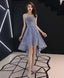 Blue Tulle High Low Prom Dress, Blue Homecoming Dresses