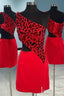 Red Cut Glass Mirror One Shoulder Cutout Homecoming Dresses