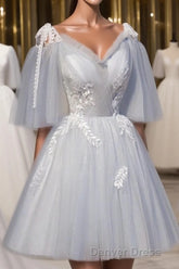 Chic Sleeveless Lace Appliques Tulle Princess Homecoming Dresses