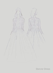 2025 Newest A Line Long Sleeves Tulle With Appliques Wedding Dresses
