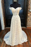 White Lace Off The Shoulder Cutout Floor Length Wedding Dresses