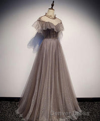 Unique Tulle Long Prom Dresses, Tulle Evening Dresses