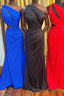 One Shoulder Keyhole Cutout Mermaid Long Prom Dresses with Slit