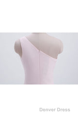 Short Pink One Shoulder Chiffon Homecoming Dresses