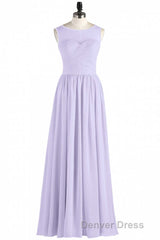Lavender Chiffon Sweetheart Cutout Back A-Line Long Bridesmaid Dresses