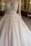 3D Floral Lace Flowers Sweetheart Wedding Ball Gowns Dresses
