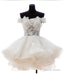 A Line Off The Shoulder Appliques Short White Organza Homecoming Dresses 2026