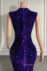 Sequined Sleeveless Mermaid Prom Dresses with Beadings