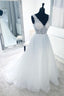 See Through Lace Top White Wedding Dresses