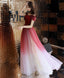 Unique Burgundy Off Shoulder Tulle Long Prom Dress Burgundy Prom Dresses