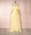 Simple Yellow Long Prom Dress, 5420