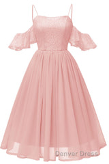 Off the Shoulder Lace Over Chiffon Sage Green Party Dresses