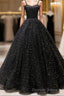 Black Sweetheart Tulle Long Prom Dress, Black Tulle Prom Dresses