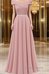 Womens Lace Bridesmaid Dresses A-Line Off Shoulder Floral Lace Chiffon Prom Dresses