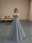 Luxurious Off The Shoulder A Line Prom Dresses, Birthday Prom Gowns