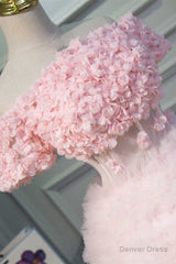 Pink Off-the-Shoulder Multi-tiered A-Line Homecoming Dress