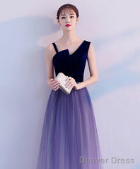 Purple Tulle Long Prom Dress Purple Tulle Bridesmaid Dress