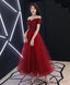 Burgundy Tulle Lace Prom Dress Burgundy Tulle Prom Dresses