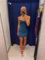 Blue Prom Dress, Short sparkly Prom Dress, Sequin hoco Dresses