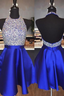 Royal Blue Tulle With Crystal Homecoming Dresses