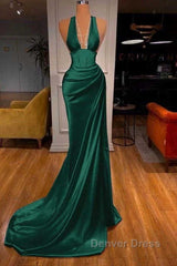 Halter V-Neck Mermaid Prom Dresses Elegant