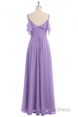 Rust Orange Straps Ruffled A-Line Bridesmaid Dresses