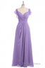 Lavender Sweetheart Ruffled A Line Long Bridesmaid Dresses