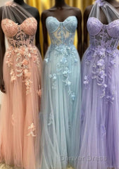 Fairy-Tale Appliques One-Shoulder A-Line Prom Gown