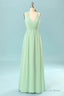 Halter Mint Green Bridesmaid Dresses with Bowknot