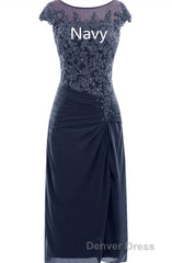 Cap Sleeve Beaded Mother of Bride Dresses