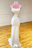 Straps Sheath Ivory Long Prom Dresses