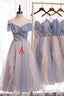 Elegant Tea Length Tulle Bridesmaid Dresses